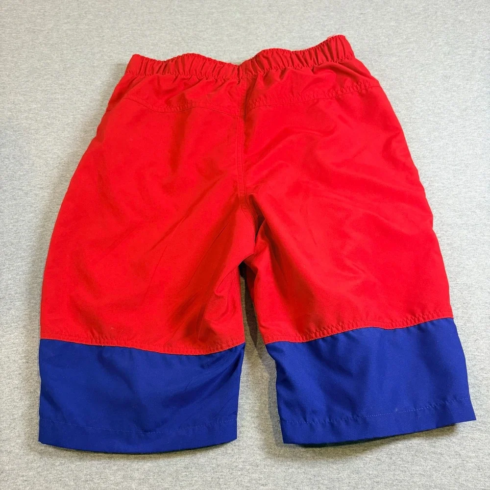 The North Face Shorts Boys XL 18/20 Red Blue Colorblock Mesh Lined Logo